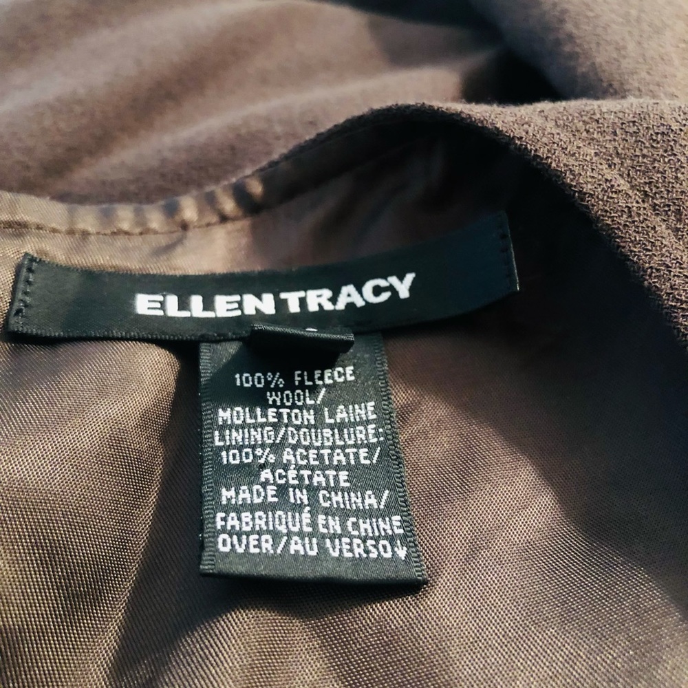 Ellen Tracy Wool fleece pleated front sleeveless dress pockets 16 - Picture 15 of 16